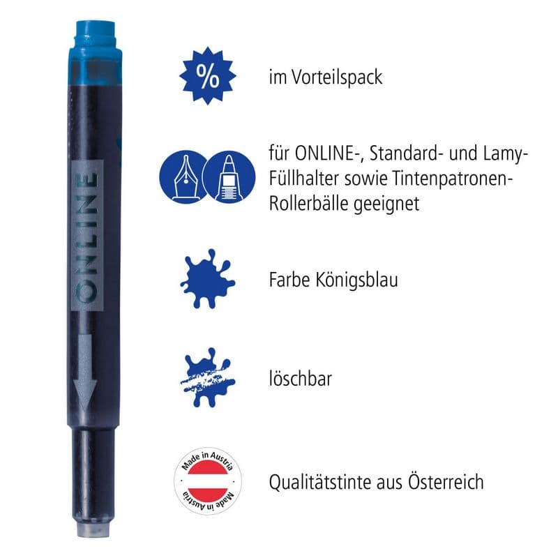 Bombičky Online modré královský odstín zásobník inkoustu