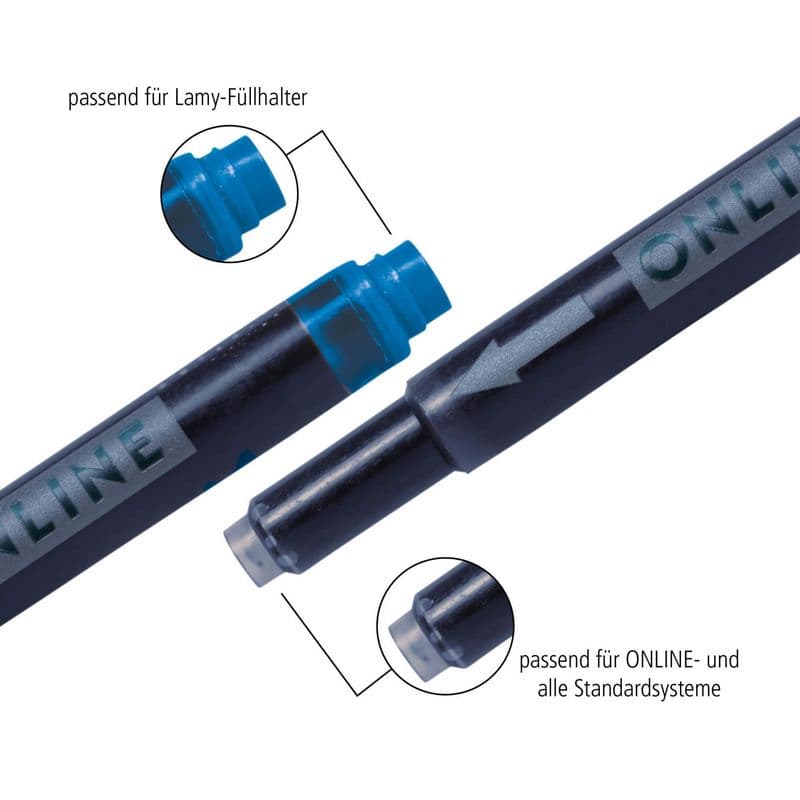 Plnicí pero s bombičkou Online královská modř v ruce