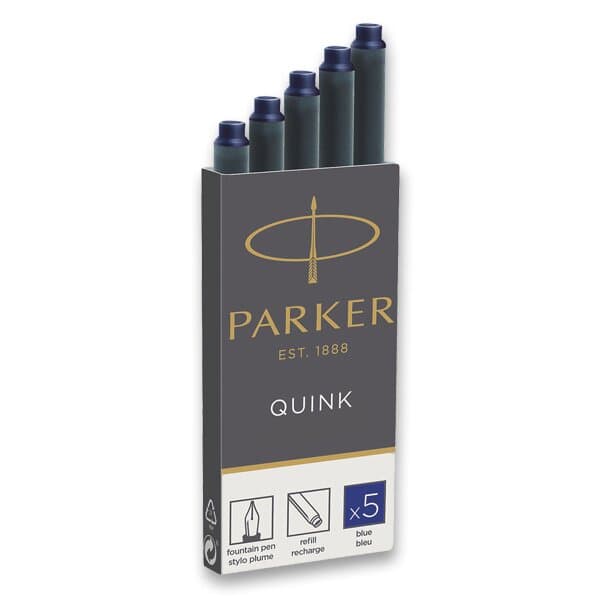 Parker Quink modré bombičky pro kaligrafická pera