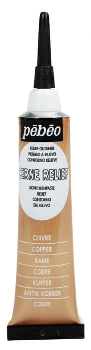 Pébéo černá relief kontura měděná 20 ml sklo