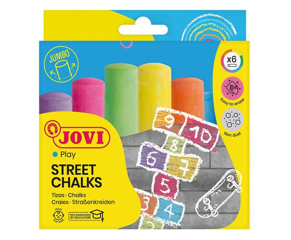 Jovi chodníkové křídy 6 jasných barev Street Chalk