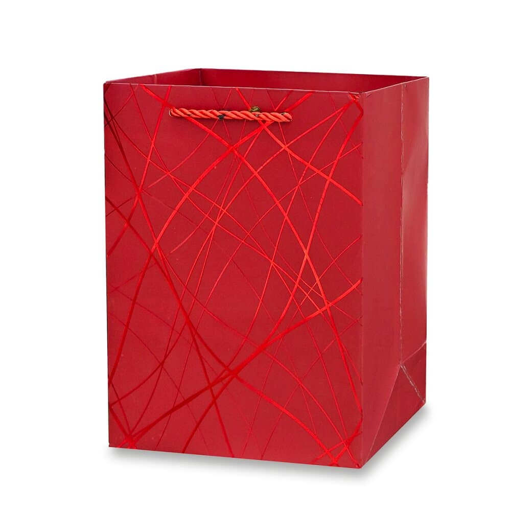 Červená dárková papírová taška 23x18x10 cm