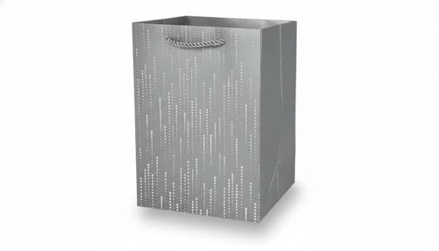 Dárková papírová taška šedá 44x31x12 cm čelní pohled