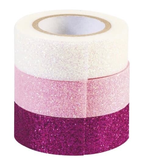Heyda glitrová deko páska růžový mix 3x3m