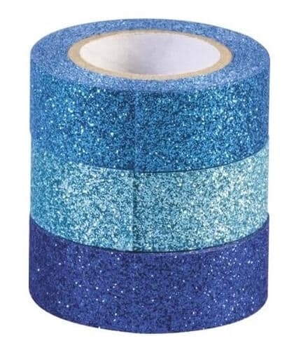 Heyda glitrová deko páska modrý mix 3x3m