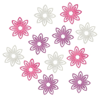 Dekorace dřevěné kytičky 4 cm sada 12 kusů