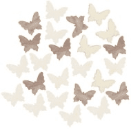 Dřevění motýlci dekorace 2 cm sada 24 kusů