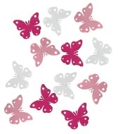 Dřevění motýlci dekorace 4 cm sada 12 kusů