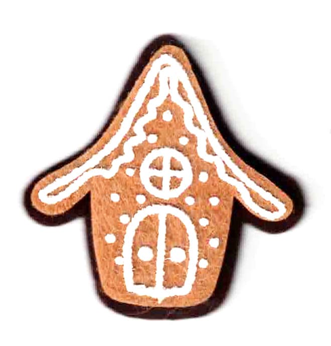 Filcová dekorace perníček s motivem chaloupky No name