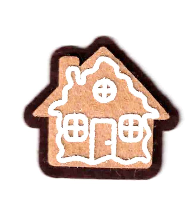 Filcová dekorace perníček s motivem domečku No name