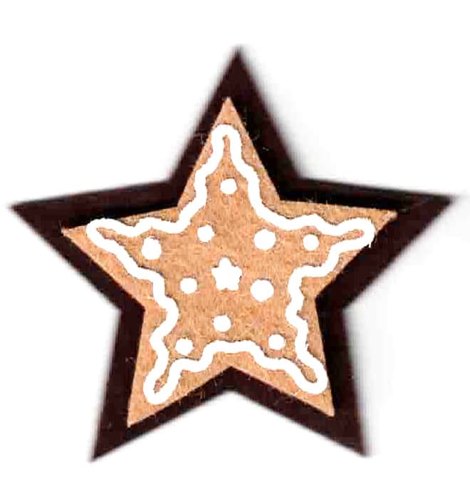 Dekorace filcová Perníček s motivem hvězdičky pro tvoření