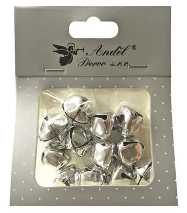 Stříbrné dekorace rolničky 20mm sada 12 kusů