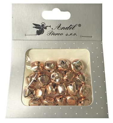 Dekorativní měděné rolničky 15mm sada 20 kusů