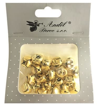 Zlaté dekorace rolničky 20mm sada 12 kusů