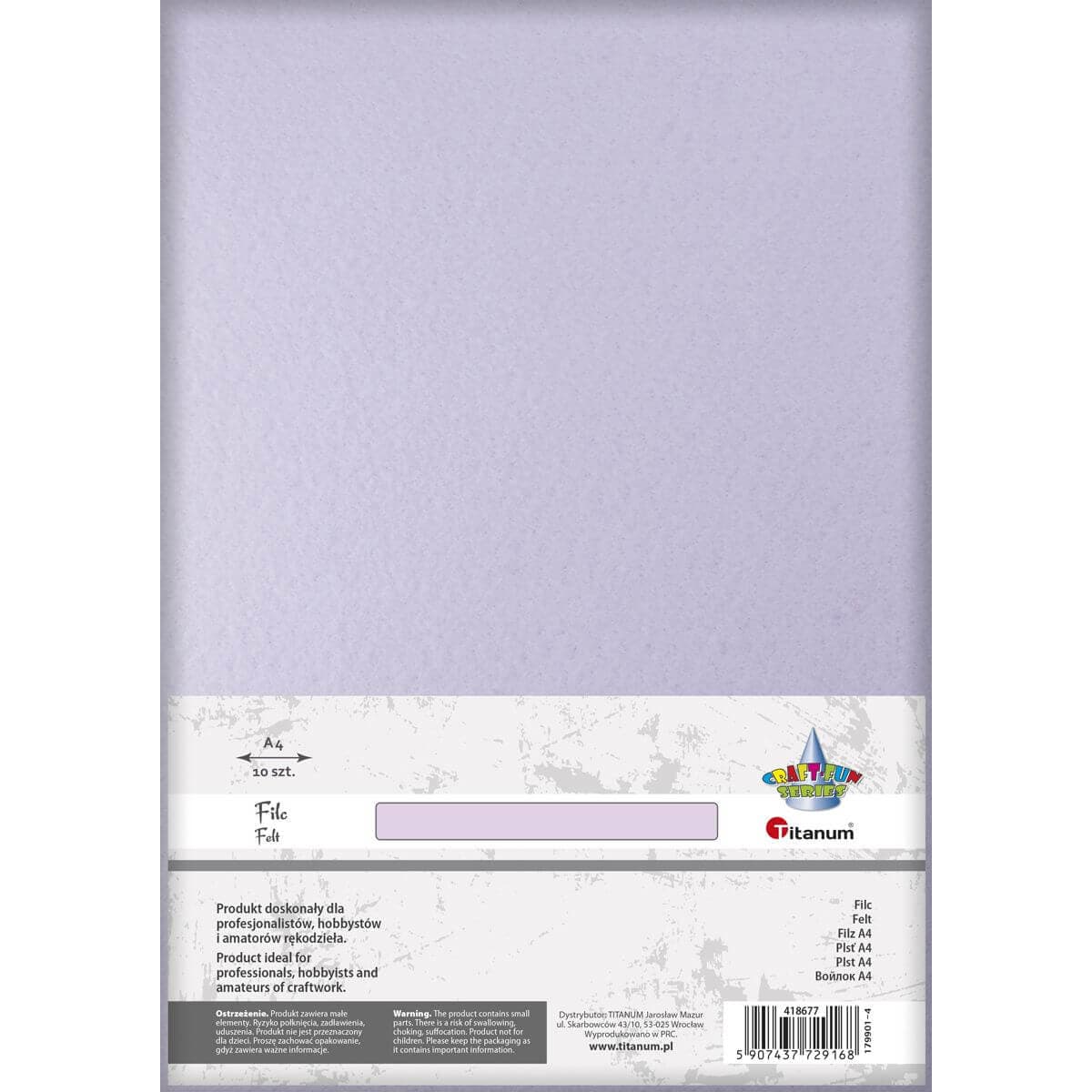 Filc A4 Titanum fialová pastelová pro kreativní tvoření