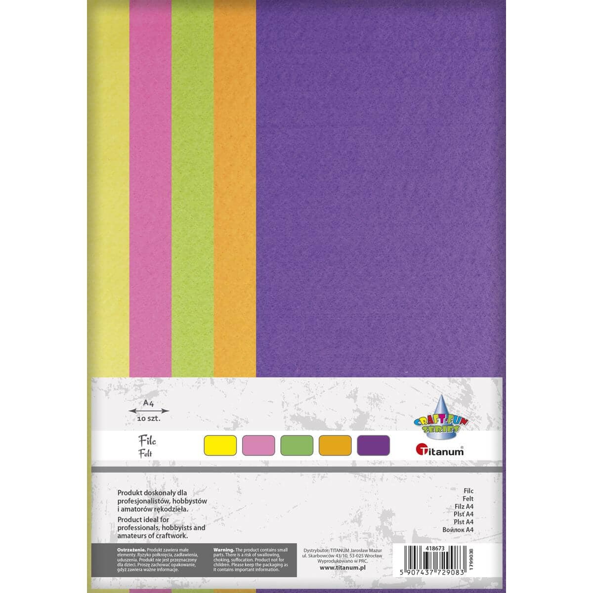 Titanum Filc A4 Tropical sada 10 kusů 5 barev