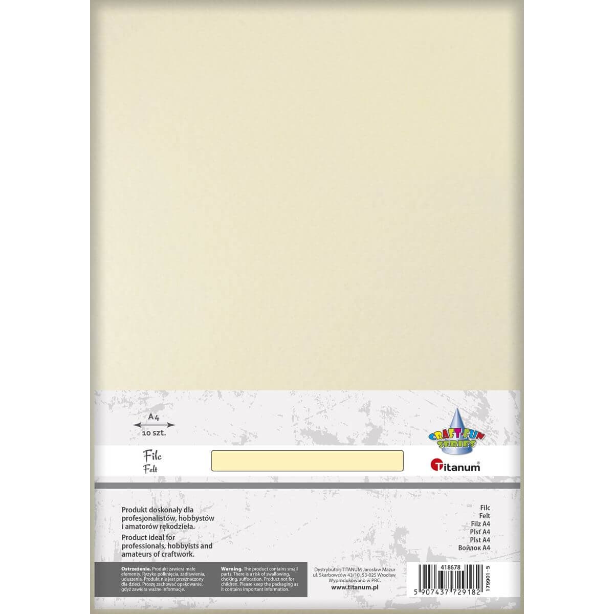Filc A4 Titanum žlutá pastelová barva kreativní tvoření