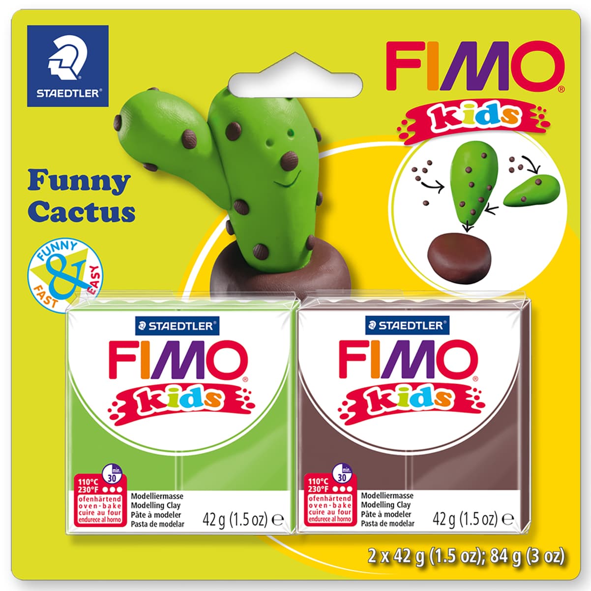 Staedtler Fimo Kids sada Funny Cactus polymerová hmota modelování