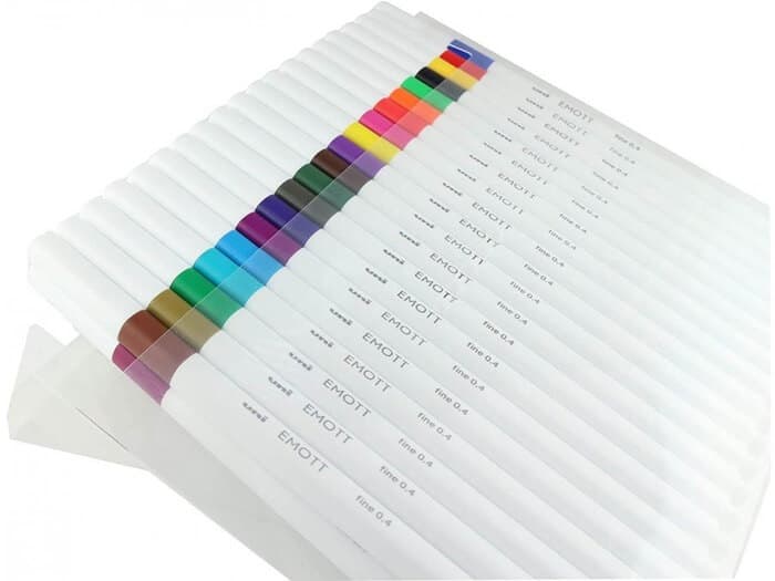 Uni EMOTT fineliner 0,4mm sada 40 barevných linerů
