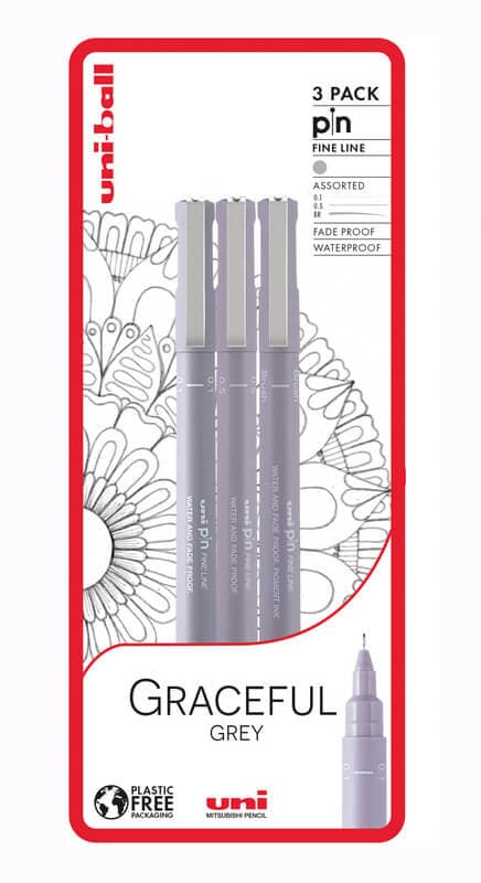 UNI PIN sada 3ks Graceful Grey šedé fixy