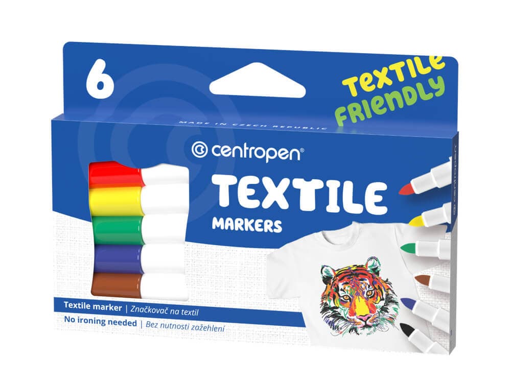 Sada 6 fixů na textil Centropen 2739 přední pohled