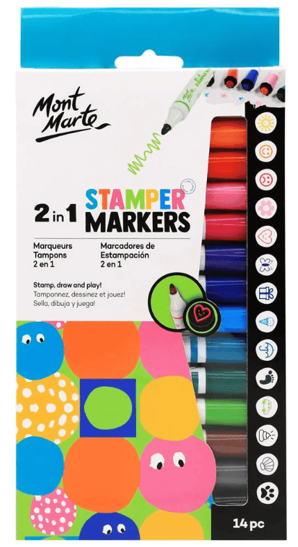 Mont Marte fixy s razítky sada 14 kusů