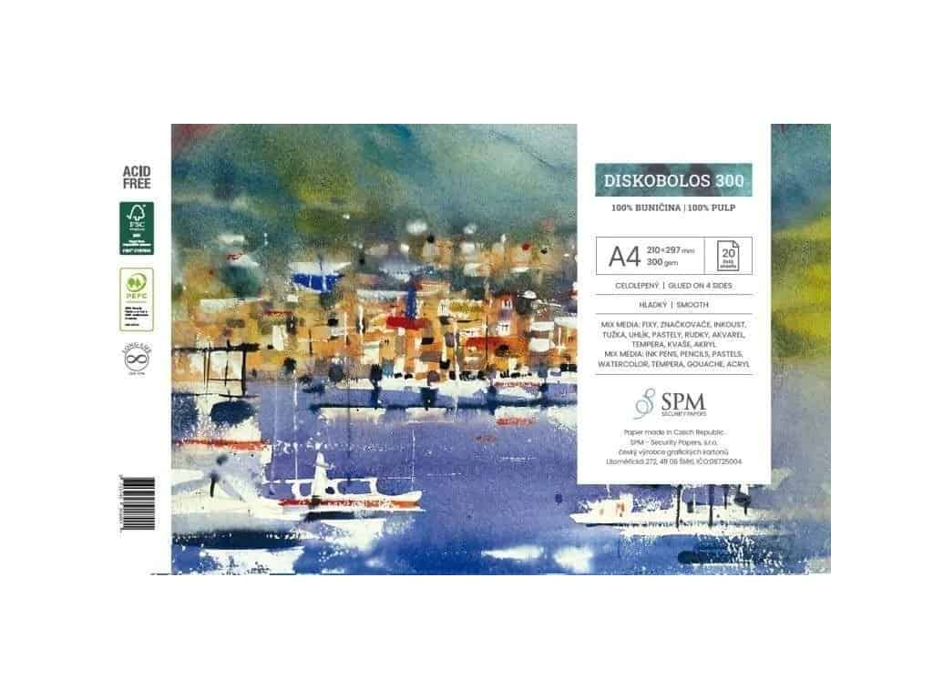 SPM Diskobolos grafický blok A4 300 g/m2 hladký