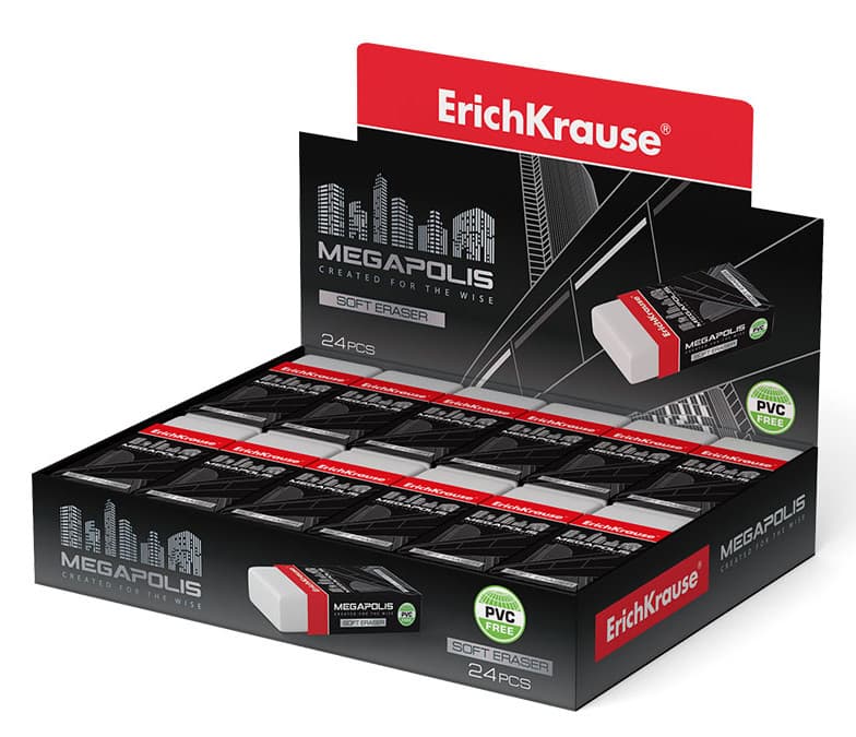 Gumovací pryž ErichKrause Lavender při použití na papíře