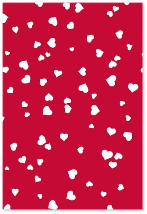 Heyda karton A4 červený s bílými srdíčky 200g