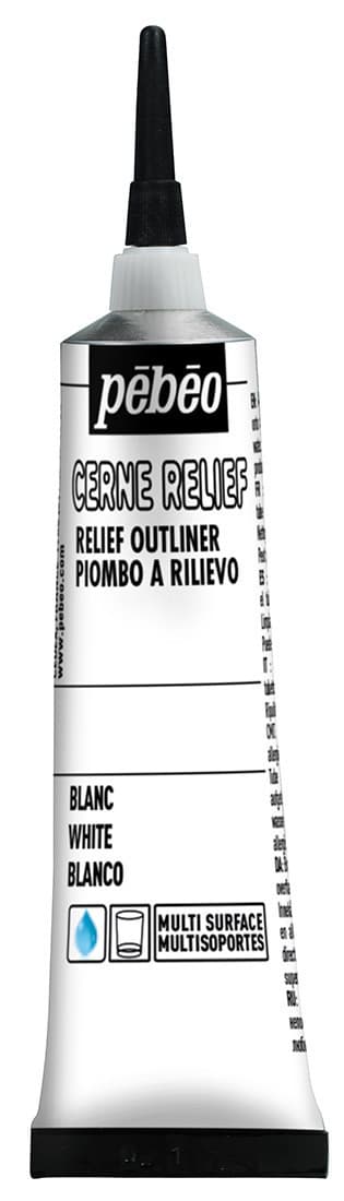 Pébéo Cerne Relief bílá kontura na sklo 20ml