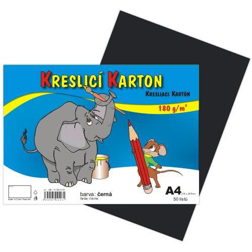 Stepa kreslící karton A4 180g černý 50 kusů