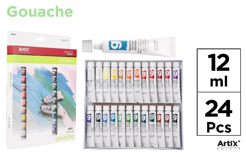 Detail tuby Artix kvašová barva 12 ml