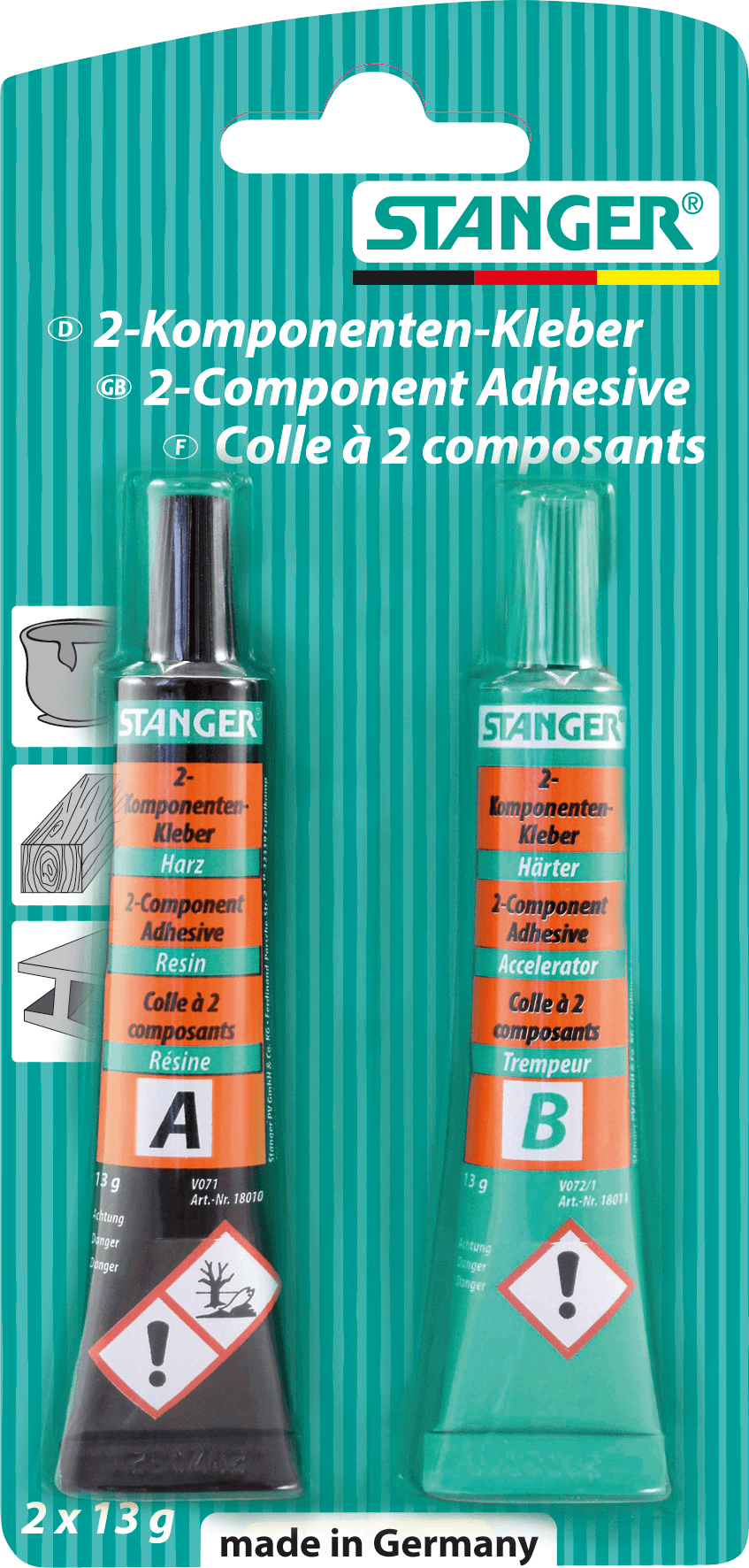 Stanger dvojsložkové lepidlo 2x13 g hlavní pohled
