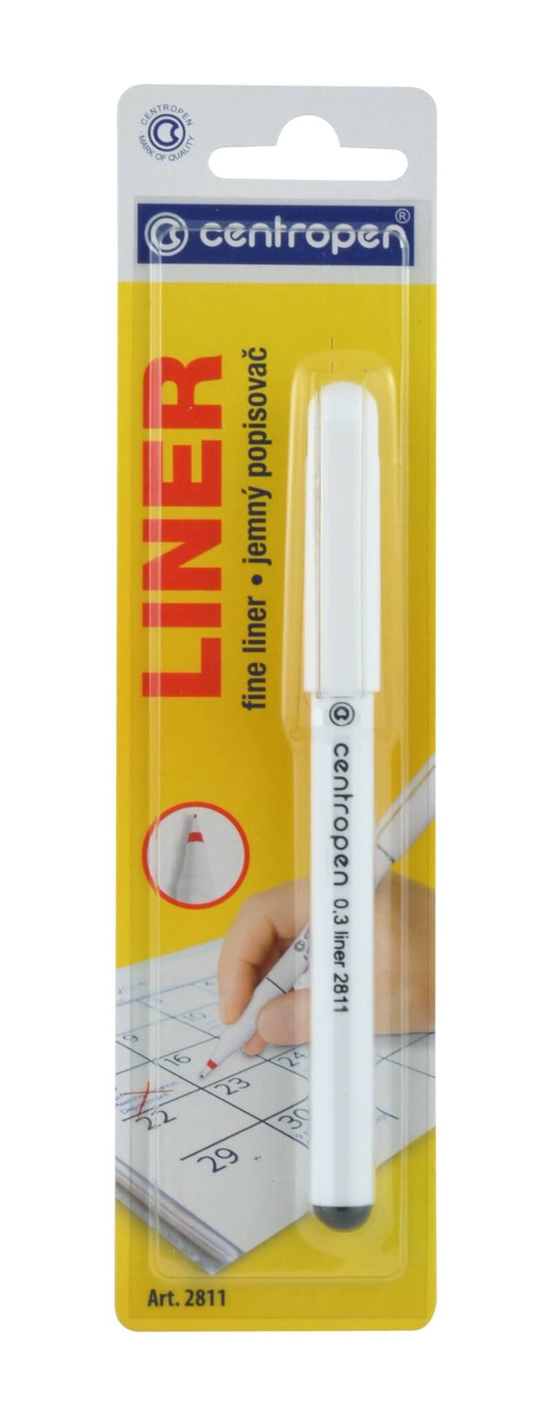 Detail hrotu Centropen 2811 Liner černá barva 0,3 mm