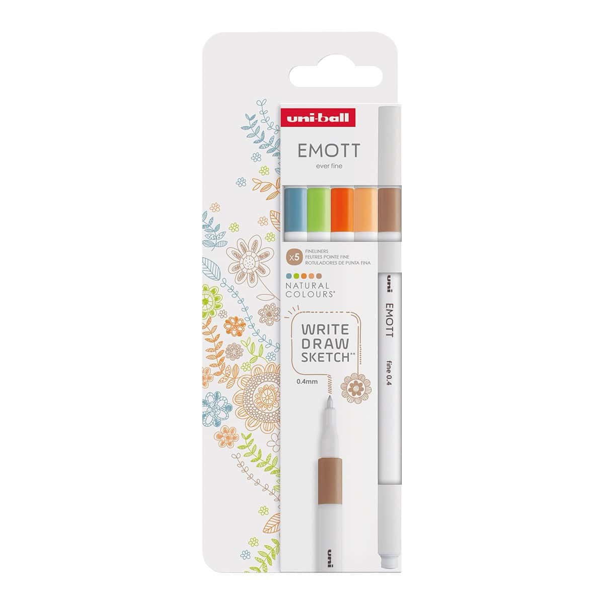 Uni EMOTT liner 0,4 mm sada 5 přírodních barev