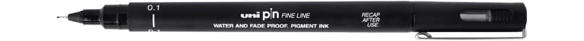 Uni PIN 01 liner 0,1 mm černý voděodolný fineliner