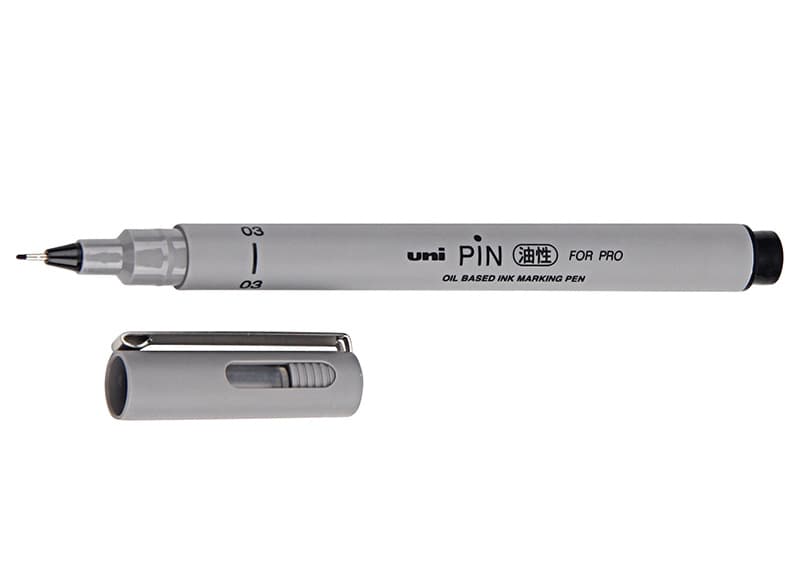Uni PIN Fine 03 černý olejový liner 0,64 mm