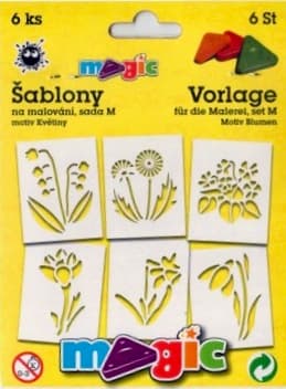 Magic šablony papírové květiny sada 6 kusů velikost M