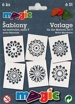 Magic šablony papírové sada 6 ks Mandaly přední pohled