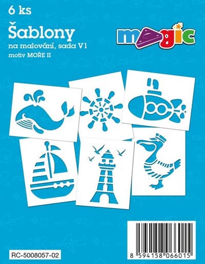 Magic šablony papírové sada Moře II 6 kusů