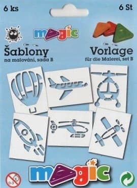 Magic šablony papírové sada 6 kusů pro textil