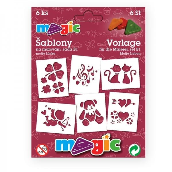 Magic šablony papírové sada B1 Láska 6 kusů