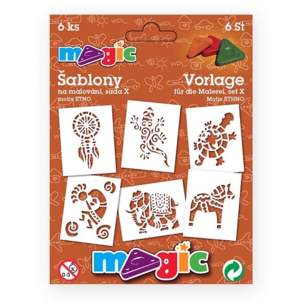 Magic šablony papírové sada ETNO 6 kusů textil