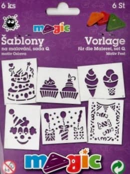 Magic šablony papírové sada Oslava 6 kusů