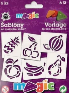 Magic šablony papírové sada ovoce 6 kusů přední pohled