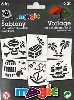 Magic šablony papírové sada pirátů 6 kusů