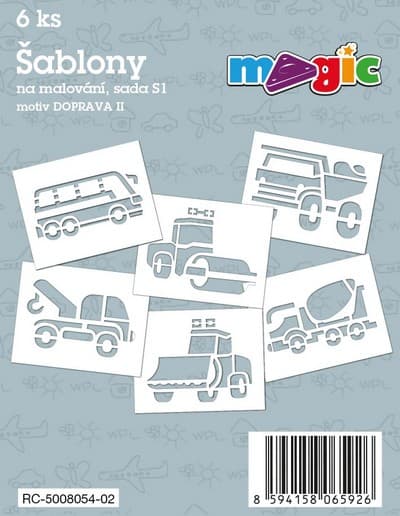 Magic šablony papírové sada S1 pro textilní barvy