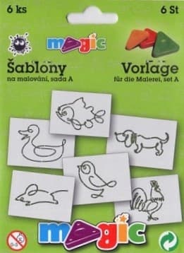 Magic šablony papírové sada zvířátka 6 kusů