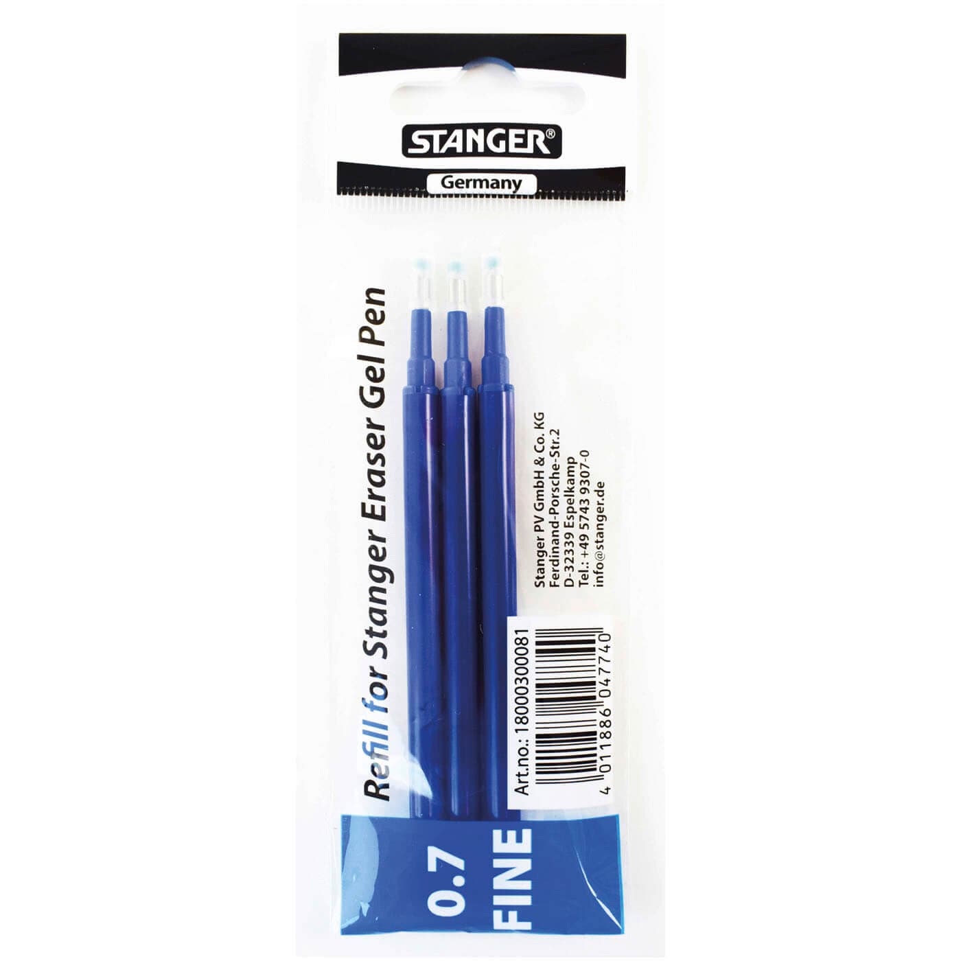 Stanger Eraser náplně 0,7 mm modré 3 kusy