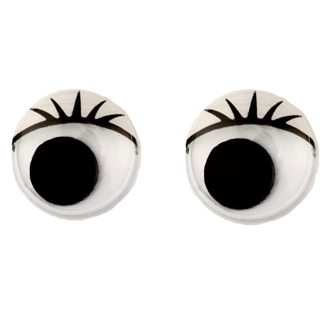 HobbyFun kulatá očička s řasami 15 mm sada